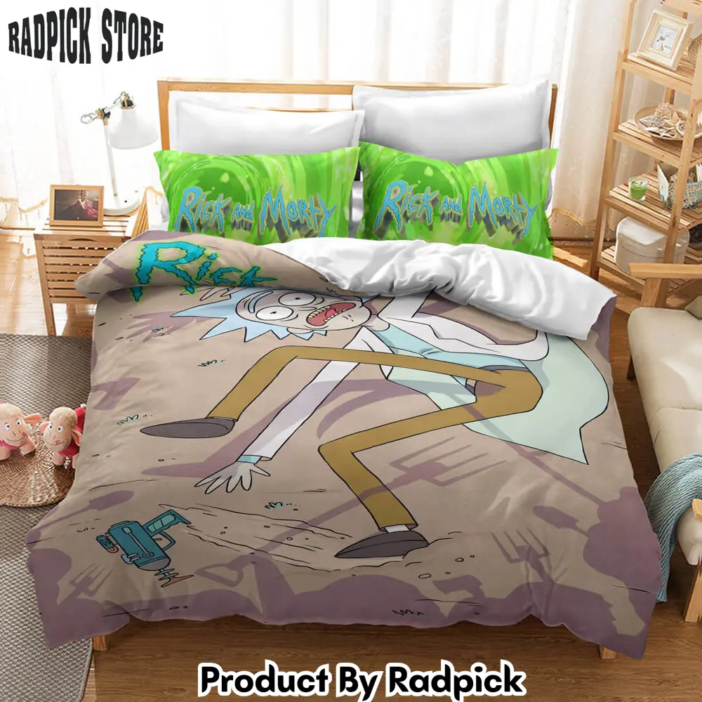 Rick and morty3 piece bedding set quilt duvet cover bed sheets sets  rp0423006